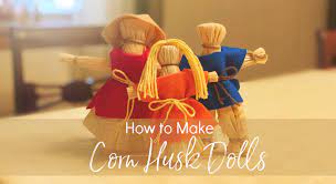 At this point, stand your corn husk creation upright. How To Make Corn Husk Dolls With Free Printable Instructions Hip Homeschool Moms