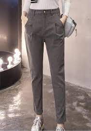 Women Woolen Pant 2018 Autumn Winter Female Casual Warm Thick Trousers Rricdress Gaya Model Pakaian Celana Panjang Gaya Berpakaian