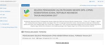Ministry of social affairs republic of indonesia | mewujudkan kesejahteraan sosial masyarakat indonesia www.kemensos.go.id. Pengumuman Hasil Seleksi Administrasi Cpns Kemensos Kemsos 2017