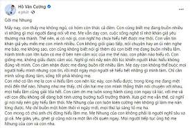 Hồ văn cường lên tiếng sau khi bị phi nhung tố lười biếng, mắc bệnh ngôi sao, không biết chào hỏi. A Soq8gce3zxwm