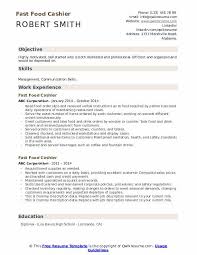 Fast Food Cashier Resume Samples Qwikresume