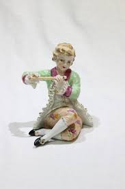 Vintage Girl Playing Flute Figurine Wales China Hand Painted Made In Japan Vintage Girls Vintage Figurines