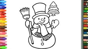 Wie Zeichnet Man Neujahr Schneemann Zeichnen Und Ausmalen Fur Kinder Youtube