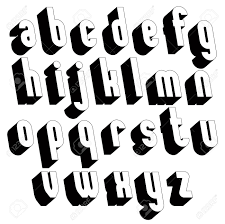 Black And White 3d Font Single Color Simple And Bold Letters Lettering Alphabet Typography Alphabet Lettering Fonts