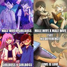 an example of Girlboss x Male Wife, Girlboss x Girlboss, Male Wife x Male  Wife. I See No Difference, Love Is Love meme | Girlboss and Malewife |  Know Your Meme