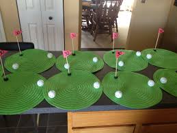 Find fantastic ideas of themes, decorations, invites and more to make your celebration truly memorable. Golf Themed Birthday Party These Center Pieces Were Made From Dollar Store Mats Plastic Gold Ball Golf Party Decorations Golf Theme Party Golf Birthday Gifts