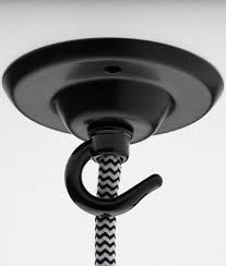 Black Ceiling Rose With Hook Hooked Rose With Cable Outlet Ceiling Rose Black Ceiling Cable Lighting