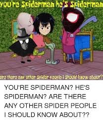 Memes is your source for the best & newest memes, funny pictures, and hilarious videos. Youre Spiderman Hes Spiderman Are There Ahy Other Spider Peope I Should Know Abour Spider Meme On Me Me