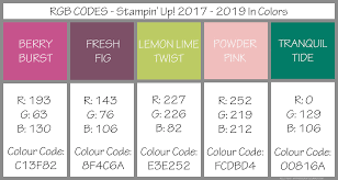 Onstage 2017 New Colour Reveal Rgb Color Codes Rgb Code Color Coding