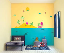 Use bright colored throw cushion covers and curtains and tone it down with a white bed cover and white chair. Kids World Wall Stencils For Your Kids Asian Paints