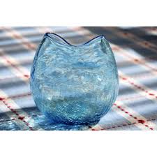 Find great deals on ebay for turquoise glass vase and aqua glass vase. Vintage Blenko Aqua Blue Pinched Crackle Art Glass Vase