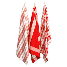 Modern kitchen linens & towels at 2modern. Country Vintage Modern Tea Towels Cotton Dish Cloths Set 3 Red New