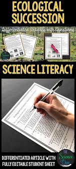 This Ecological Succession Science Literacy Article Will Help To Support Important Scie Science Literacy Middle School Science Middle School Science Activities