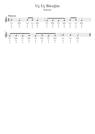 uc uc bocegim kalimba nota tab muzik