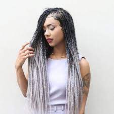 Catface Hair Black Grey Ombre Jumbo Braiding Hair 30 Inches Braid In Hair Extensions Jumbo Braiding Hair Braided Hairstyles