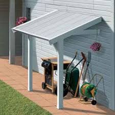 Auvent Pour Abris De Jardin Pvc Gris Blanc Grosfillex Outdoor Bike Storage Free Standing Pergola Patio Storage