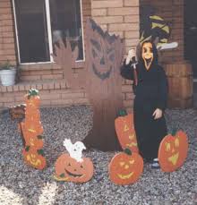 Halloween Scary Tree And Pumpkins Pumpkin Cutouts Halloween Decorations Wood Cutouts