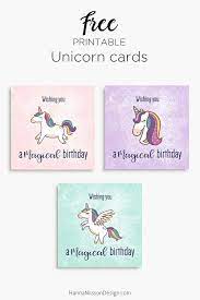Magical Unicorn Birthday Printable Cards Unicorn Birthday Cards Birthday Card Printable Cool Birthday Cards