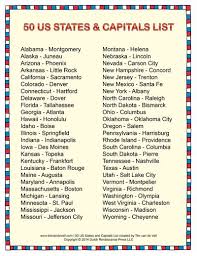 Printable States And Capitals List Social Studies Study Guides States And Capitals History Classroom Homeschool Social Studies