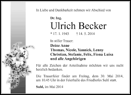 Ulrich leland is a breton knight and the captain of the cheydinhal city guard. Traueranzeigen Von Ulrich Becker Franken Gedenkt De