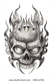 Skull Tattoo Hand Drawing On Paper Skulls Drawing Skull Artwork Cool Skull Drawings