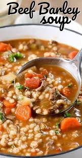 Homemade Beef Barley Soup Homemade Soup Recipe Beef Soup Recipes Beef Barley Soup Recipes