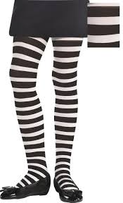 Cat is the new black quote cute black white text small christmas stocking. Girls Black White Striped Tights Party City