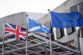 How scotland earned massive draw against england and kept qualification hopes alive preston north end defender liam lindsay flying the scotland flag ahead of england clash at. Scotland Keeps E U Flag Flying As U K Prepares For Brexit Time