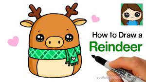 How To Draw A Reindeer Easy Squishmallows Youtube Cute Little Drawings Cute Drawings Easy Cartoon Drawings