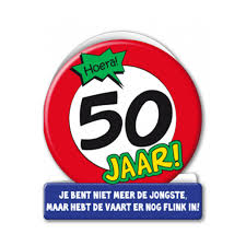 Stopbord Wenskaart 50 Jaar Feestelijke Kaart Voor 50 Verjaardag Leeftijden Kaarten Bellatio Warenhuis