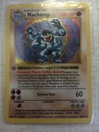 1999 base set unlimited & other. Rare Holographic Machamp Pokemon Card Shadowless Misprint 1st Edition Ebay