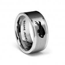 Any Team 8mm Tungsten Band With Flat Edge And Brushed Finish Nfl Football Buffalo Bills Lo Tungsten Band Football Rings Basketball Ring