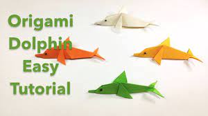 Origami Dolphin Simple Origami Making Paper Folding Step By Step C Origami Easy Cute Origami Origami Dolphin