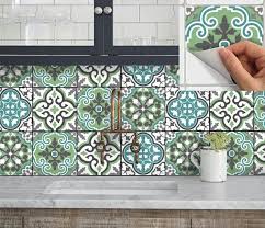 Tile Sticker Kitchen Bath Floor Wall Waterproof Removable Peel N Stick Bmix3g Tile Stickers Kitchen Wall Waterproofing Flooring