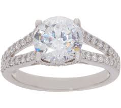 Diamonique 3 Ct Split Shank Ring At Qvc Split Shank Ring Sterling Ring Rings