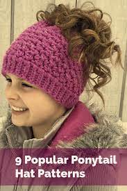 9 Popular Ponytail Hats And Messy Bun Beanies A Roundup Of Paid Free Patterns In Knit Crochet Crochet Ponytail Hat Pattern Crochet Ponytail Hat Free Bun Hat Crochet Pattern