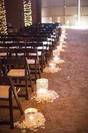 Romantic Indoor Barn Wedding Aisle Decoration Ideas With Lights Weddingdecoration Wedding Aisle Decorations Barn Wedding Decorations Rustic Barn Wedding