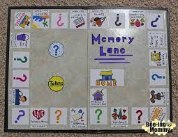 Memory Lane Diy Family Board Game Homemade Board Games Board Games Diy Family Board Games