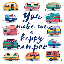 We offer you for free download top of camper clipart pictures. Retro Camper Fun Happy Camper Card Camping Travels Greeting Royalty Free Cliparts Vectors And Stock Illustration Image 56645268