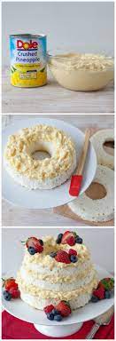 You Re Just 4 Ingredients Away To A Beautiful Cake That S A Snap To Make Simply Mix Together Dole Crushed Pineapple With Desserts Angel Food Dessert Recipes