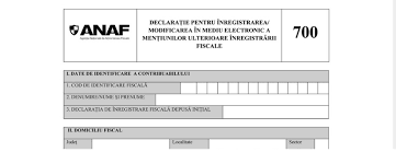Formularul 700 Modificat MenÅ£iunile Ulterioare InregistrÄƒrii Fiscale Se Vor Efectua Online Legestart