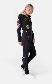 Aviator Onesie Black Jumpsuit Onepiece Us Black Jumpsuit One Piece Jumpsuit