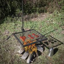 Heavy duty gauge thickness and construction great for any outdoor area Titan Campfire Adjustable Swivel Grill Fire Pit Cooking Grate Griddle Plate Bbq Grids Grates Outdoor Cooking Tools Accessories Rayvoltbike Com