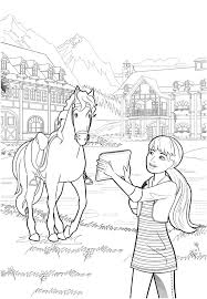 Barbie rides horse coloring pages. Barbie On A Horse Farm Coloring Pages For You