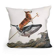 Standard size 20 x 30 pillowcase; Ihopes Aquadog The Corgi Rides A Whale Dog Pillow Covers Pillow Case Cushion Cover For Sofa Couch Decor 18 X 18 Inch Buy Online In Japan At Desertcart Jp Productid 137892612