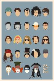 24 Faces Of Johnny Art Print By Maxime Pecourt Society6 Johnny Depp Movies Johnny Depp Characters Johnny Depp Fans