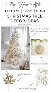 What is your tree theme this year?! Elegant Gold And White Flocked Christmas Tree Setting For Four