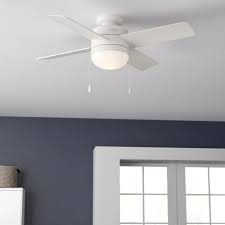 Anderson light 52 nickel mount indoor fan remote. Hunter Fan 44 Timpani 4 Blade Led Flush Mount Ceiling Fan With Pull Chain And Light Kit Included Reviews Wayfair