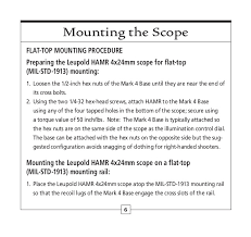 instructions leupold hamr rifle scope optics trade