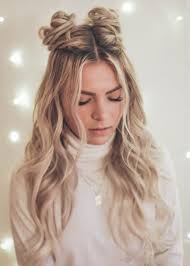 French Braided Space Buns W Tutorial Braided Space Buns Bun Hairstyles Space Buns Hair